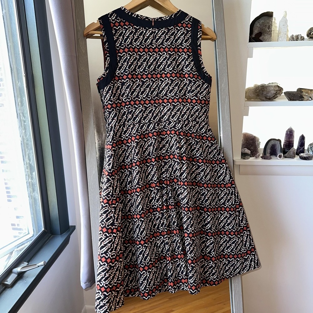 Alice + Olivia Dress Fit & Flare Sleeveless Lined Pattern Cocktail Fall Contrast - Picture 4 of 8